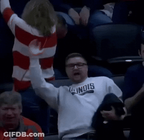 Man In Illinois Sweatshirt Dancing GIF
