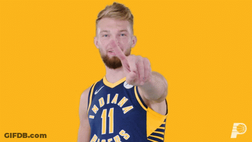 Man In Indiana Pacers Jersey Pointing Finger Up GIF