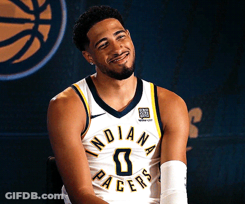 Man In Indiana Pacers Jersey Smiling GIF