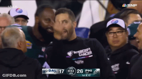 Man In Intercept Cancer Shirt In Crowd GIF