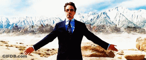 Man In Iron Man Suit Facing Crowd GIF