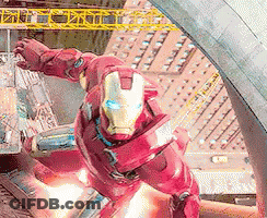 Man In Iron Man Suit Flying GIF