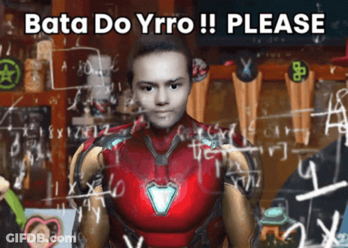 Man In Iron Man Suit In Front Of Chalkboard GIF
