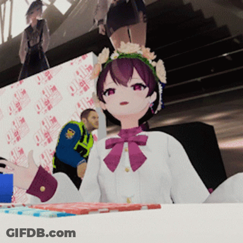 Man In Jacket And Red Shirt On Purple Background GIF