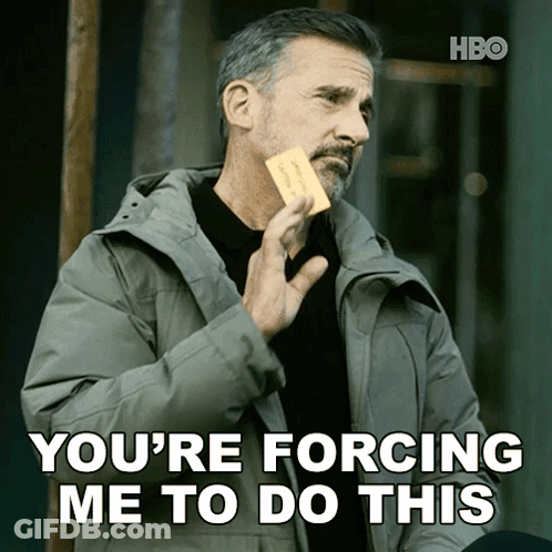 Man In Jacket Holding Paper Saying You're Forcing Me To Do This GIF