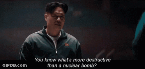 Man In Jacket Saying Nuclear Bomb Quote GIF
