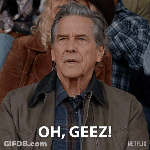 Man In Jacket Saying Oh Geez In Crowd GIF