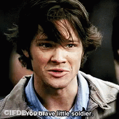 Man In Jacket Says You Brave Little Soldier GIF