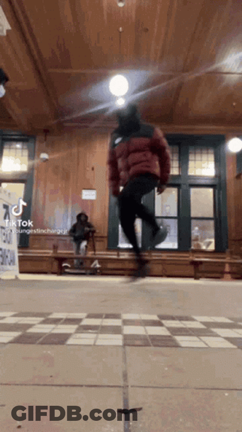 Man In Jacket Sturdy Dance GIF