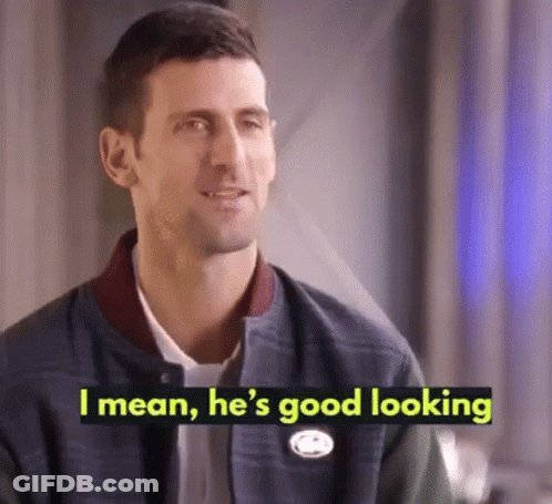 Man In Jacket Telling Another He's Good Looking GIF