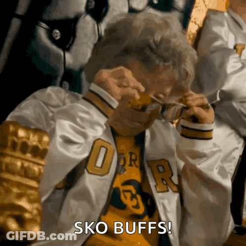Man In Jacket With R Taking Off Glasses Saying Sko Buffs GIF