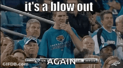 Man In Jacksonville Jaguars Shirt In Crowd GIF