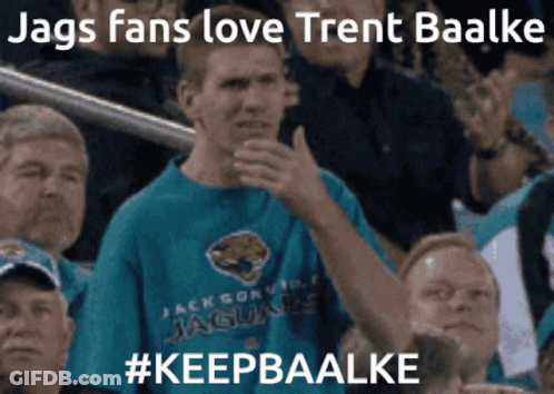 Man In Jacksonville Jaguars Shirt In Crowd GIF
