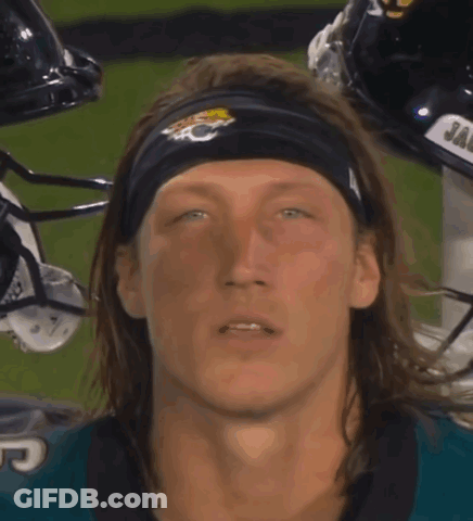 Man In Jaguars Headband Covering Mouth GIF