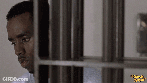 Man In Jail Cell With Brown Sugar Logo GIF