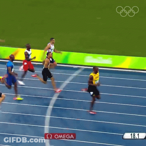 Man In Jamaica Jersey Running On Track GIF