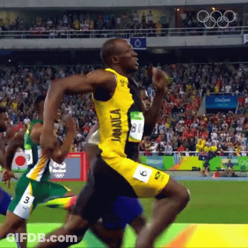 Man In Jamaica Jersey Running On Track GIF