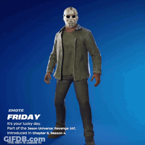 Man In Jason Mask Holding Bag Saying False GIF