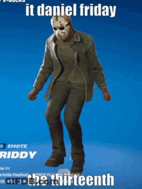 Man In Jason Voorhees Costume Dancing With It Daniel Friday The Thirteenth GIF