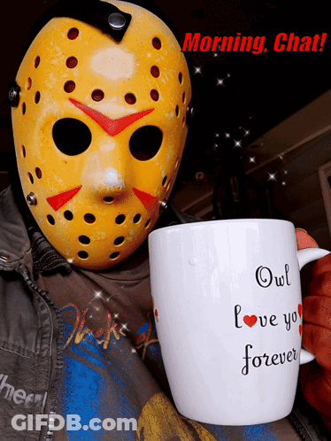 Man In Jason Voorhees Mask Holding Owl Love You Forever Mug GIF