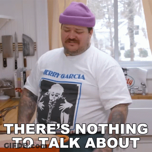 Man In Jerry Garcia T-Shirt In Kitchen GIF