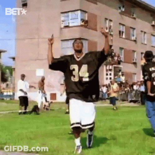 Man In Jersey Number 34 Dancing GIF