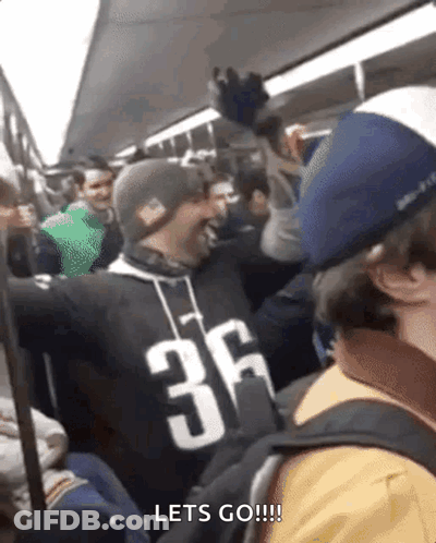 Man In Jersey Number 36 On Train GIF