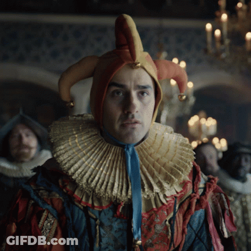Man In Jester Hat And Collar GIF