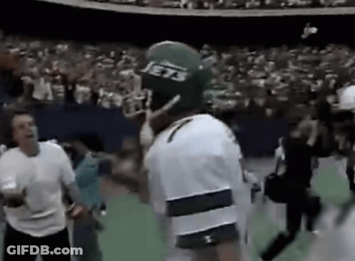 Man In Jets Helmet Before Crowd GIF