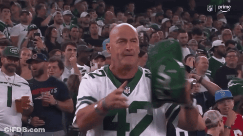 Man In Jets Jersey Number 42 GIF