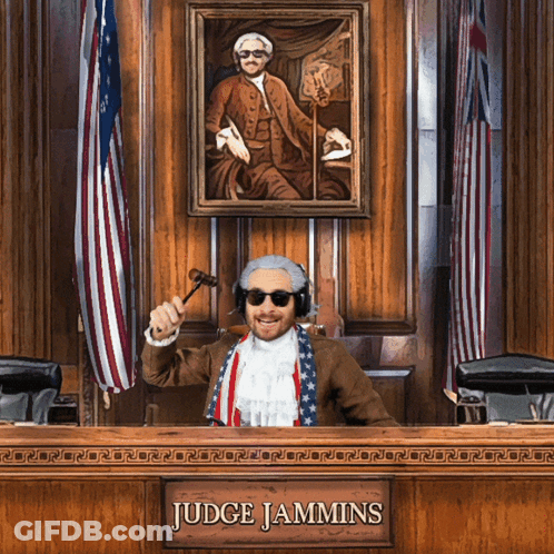 Man In Judge Chair Named Judge Jamming GIF