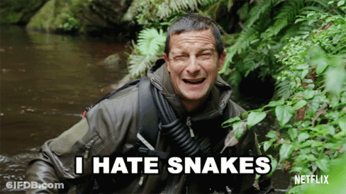 Man In Jungle Saying I Hate Snakes GIF