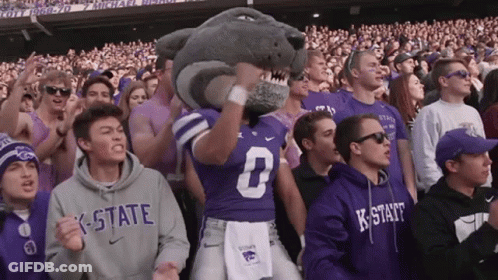 Man In K-State Jersey In Crowd GIF