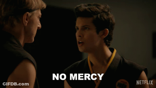 Man In Karate Uniform Says No Mercy GIF