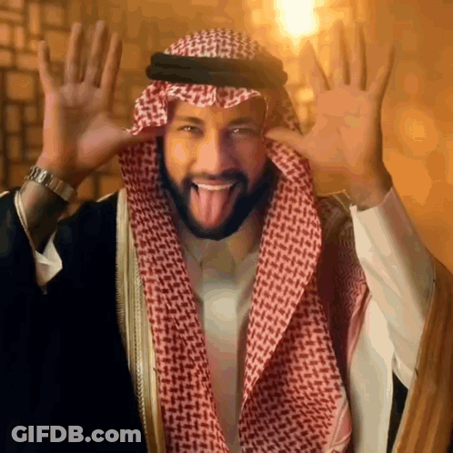 Man In Keffiyeh With Tongue Out GIF