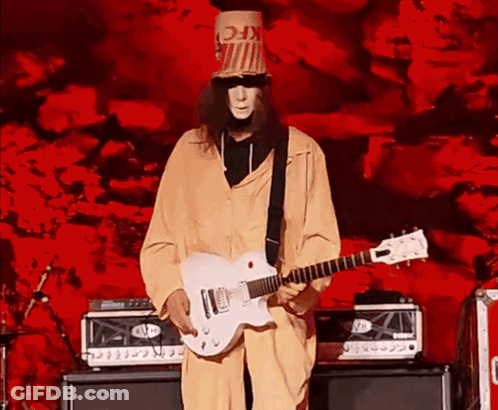 Man In KFC Hat Plays Guitar GIF