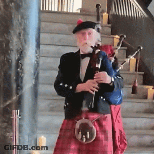 Man In Kilt Playing Bagpipe GIF