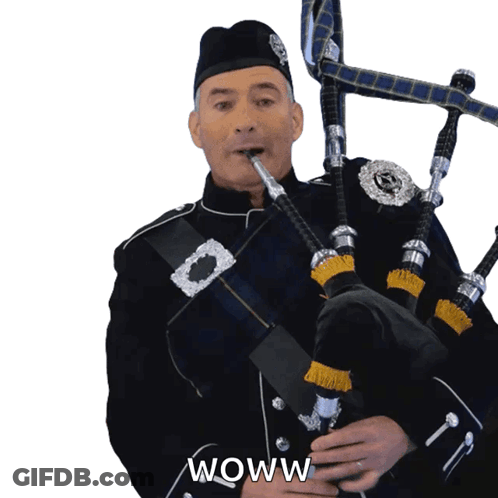 Man In Kilt Playing Bagpipes Woww GIF