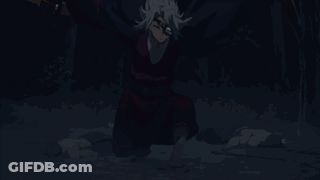 Man In Kimono Carrying Sword GIF