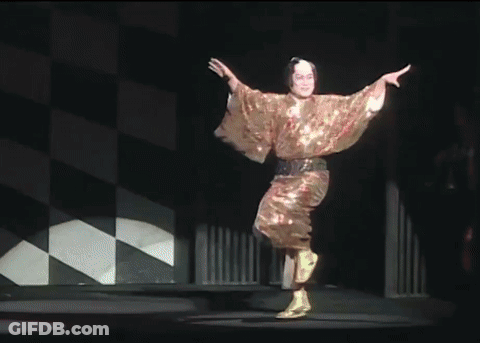 Man In Kimono Dancing With Man In Green Kimono GIF