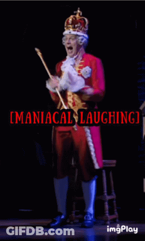 Man In King Costume Holding Cane Laughing GIF