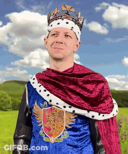 Man In King Costume With Crown GIF