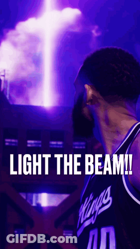 Man In Kings Jersey With Purple Lightning Storm GIF