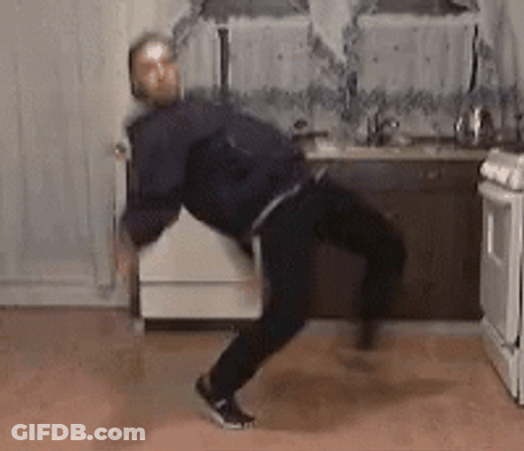 Man In Kitchen Funny Dance GIF