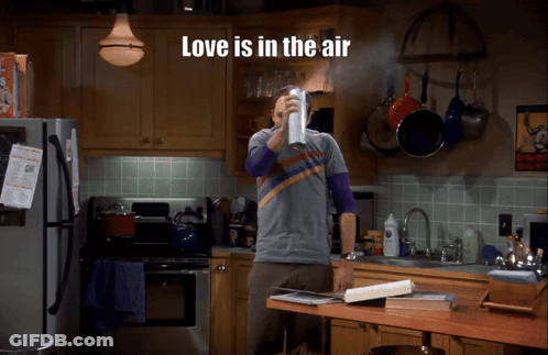 Man In Kitchen Love Is In The Air GIF