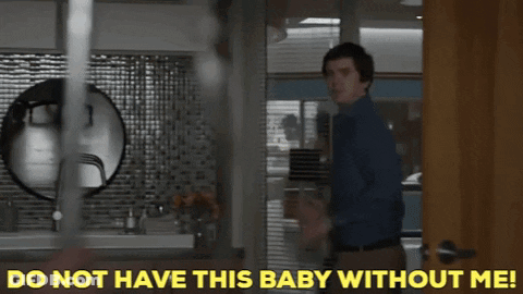 Man In Kitchen Saying Do Not Have This Baby Without Me GIF