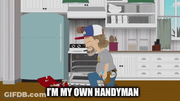 Man In Kitchen Saying I'm My Own Handyman GIF