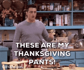 Man In Kitchen Saying These Are My Thanksgiving Pants GIF