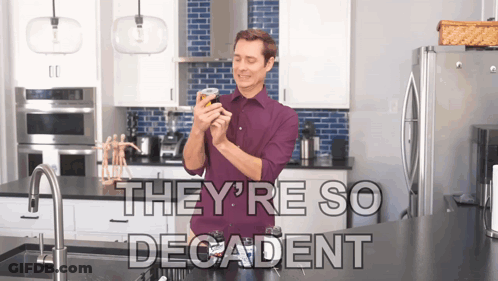 Man In Kitchen Saying They're So Decadent GIF