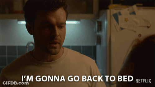 Man In Kitchen Says I'm Gonna Go Back To Bed GIF